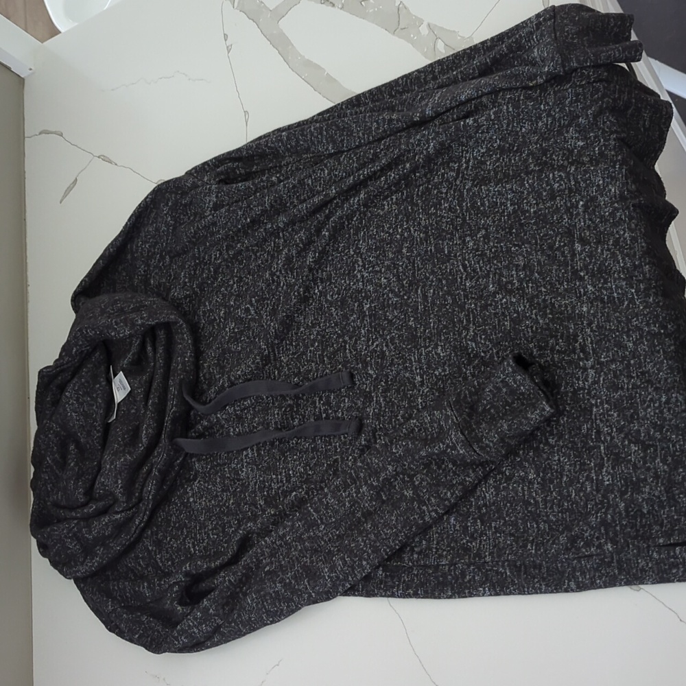 Heather black cowl neck top